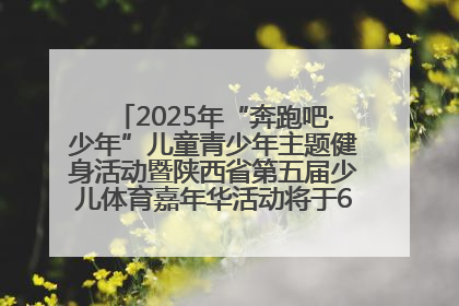 2025年“奔跑吧·少年”儿童青少年主题健身活动暨陕西省第五届少儿体育嘉年华活动将于6月14日正式举办