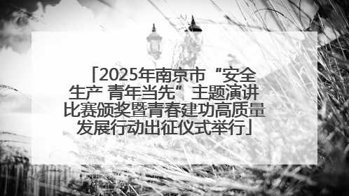 2025年南京市“安全生产 青年当先”主题演讲比赛颁奖暨青春建功高质量发展行动出征仪式举行