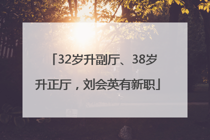 32岁升副厅、38岁升正厅，刘会英有新职