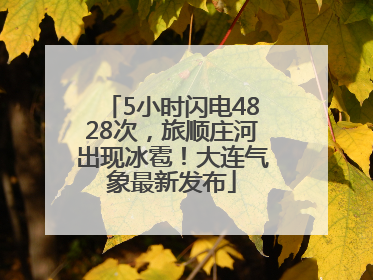 5小时闪电4828次，旅顺庄河出现冰雹！大连气象最新发布