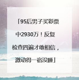 95后男子买彩票中2930万！反复检查四遍才敢相信，激动得一宿没睡