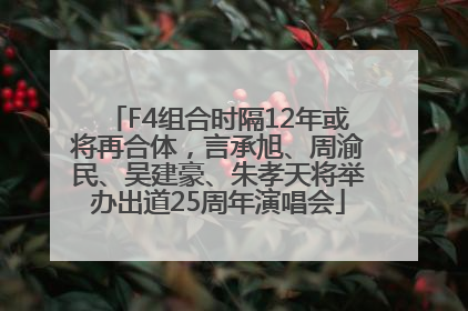 F4组合时隔12年或将再合体，言承旭、周渝民、吴建豪、朱孝天将举办出道25周年演唱会