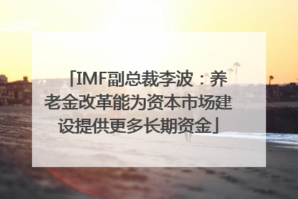 IMF副总裁李波：养老金改革能为资本市场建设提供更多长期资金